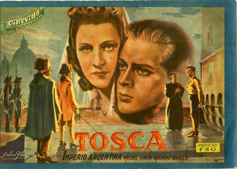 «TOSCA»(1941 – Kosch/Renoir) el film mítico, en donde una argentina es su protagonista y el joven Luchino Visconti deja su impronta, una historia marcada por la guerra