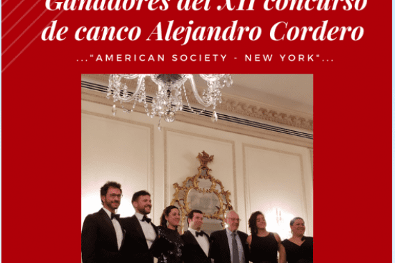 CONCIERTO PRESENTACIÓN DE LOS GANADORES DEL XII CONCURSO DE CANTO ALEJANDRO CORDERO- AMERICAN SOCIETY NEW YORK